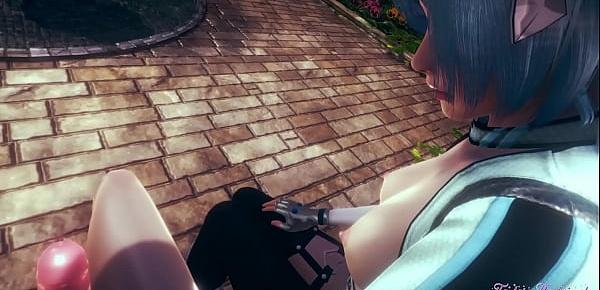 Genshin Impact Hentai 3D - POV Eula handjob, blowjob and cowgirl